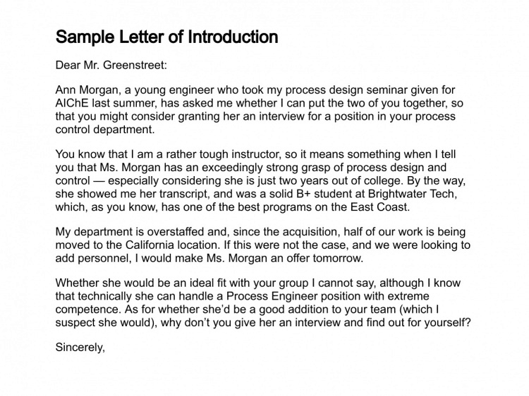 is a letter of introduction a cover letter