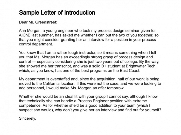 12 Sample Introduction Letters Writing Letters Formats Examples