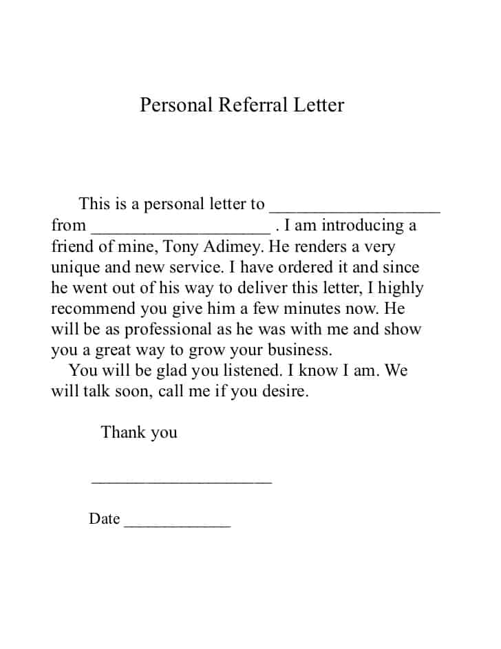 10+ Sample Referral Letters - Sample Letters Word (728 x 943 Pixel)