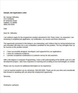 application letter answer