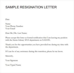 32+ Free Resignation Letter Sample - Writing Letters Formats & Examples